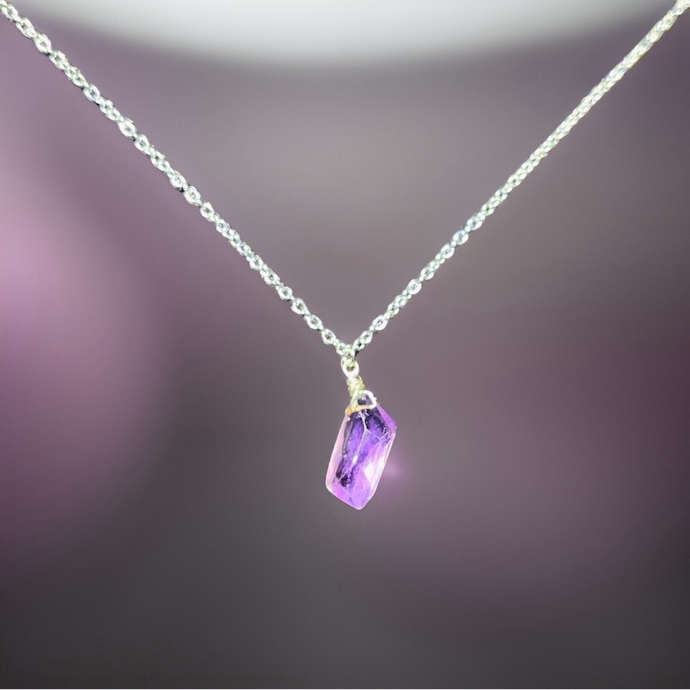 Genuine Hand Made Amethyst Pendant Necklace!